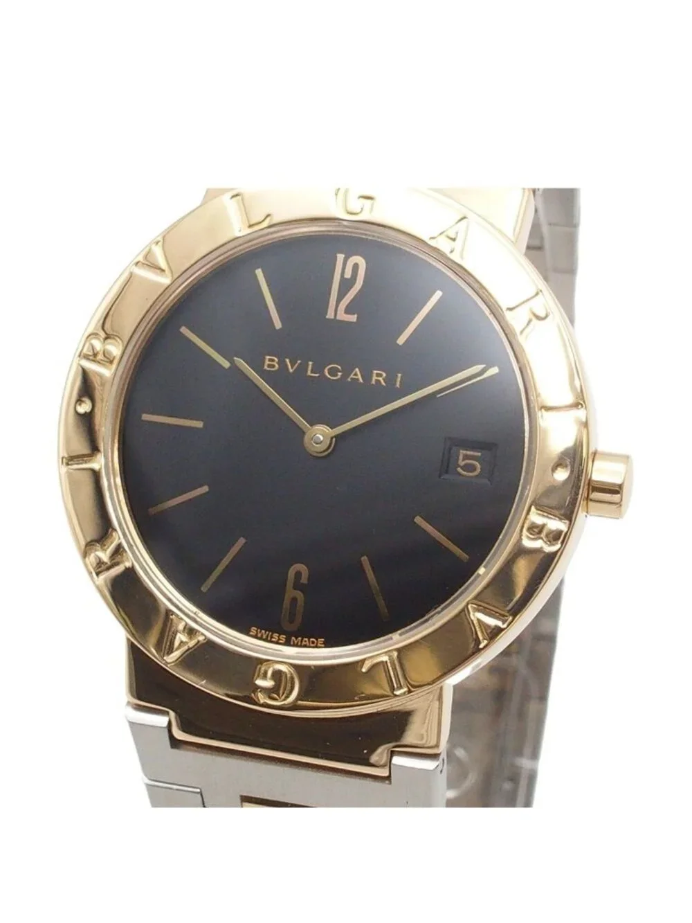Bvlgari Black 18K Yellow Gold SS Watch Quartz